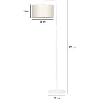 Trapo LP1 Hvid/Råhvid gulvlampe - Ø35 cm, E27, 230V, uden lyskilde