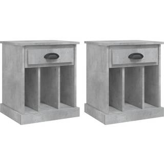 sengeborde 2 stk. 43x36x50 cm betongrå