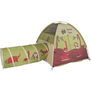 Pacific Play Tents 20435 Kids Safari Fun Dome Tent Crawl Tunnel Combo Indoor / Outdoor Fun Multicolor