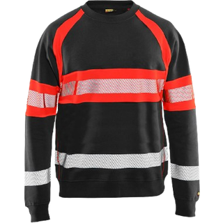Blåkläder 3359 High Vis Sweatshirt / High Vis Sweatshirt - S - Sort/High Vis Rød