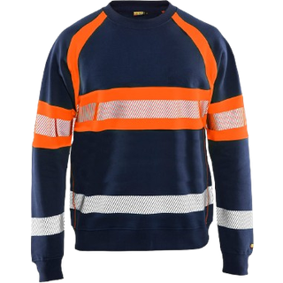 Blåkläder 3359 High Vis Sweatshirt / High Vis Sweatshirt - 2XL - Marineblå/High Vis Orange