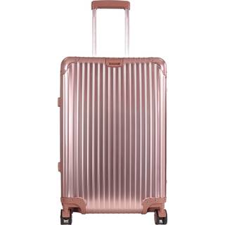 Aluminiums kuffert - Rosa-guld - 68 liter - Luksuriøs rejsekuffert med TSA lås
