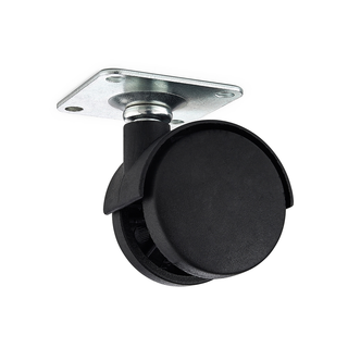 Habo 1440 møbelhjul med plade, sort, Ø40 mm - 4 stk.