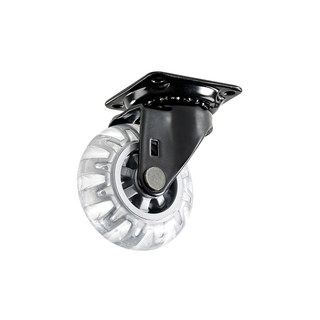Habo 4107 møbelhjul med plade, sort, 75 mm