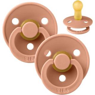 BIBS Rund Colour Sut - 2-Pak - Str. 2 - Naturgummi - Peach/Peach