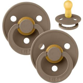 BIBS Rund Colour Sut - 2-Pak - Str. 2 - Naturgummi - Dark Oak/Dark Oak