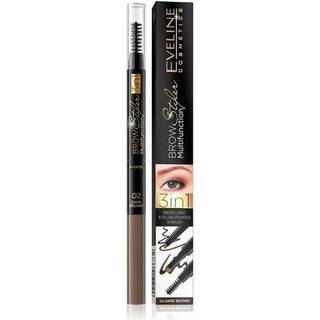 Eveline Cosmetics Brow Styler Præcis øjenbrynsblyant 3-i-1 Skygge 02 Dark Brown 1,2 g - 1,2 g
