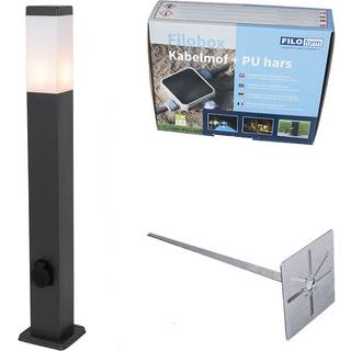 Udendørslampe mørkegrå 80 cm med fatning IP44 - Malios