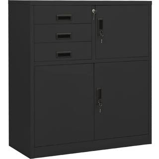 Kontorskab 90X40X125 Cm Stål - Antracitgrå / Uden plantekasse