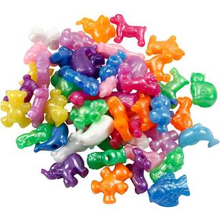 Figurmix, 25 mm, dyr Perlerne måler 25 mm og har en hulstørrelse på 4 mm.