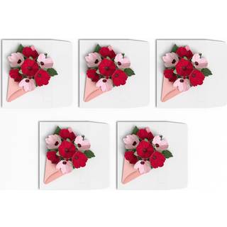 LovePop Love Pop -Up Card til hende - 3d Valentinsdag Notecards 5 -pack til piger Kvinder - Rosy Ruby Little Blooms - 6 """" X 4.5 """" Note Card - K