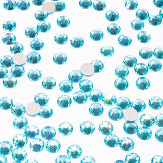 Qiipii 2880pcs Aquamarine Round Rhinestones (SS10 2,8mm) K9 Glas Gems til neglekunst Makeup Clothes Sko