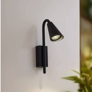 Lindby Sorvete udendørs væglampe, sort, metal, højde 33 cm
