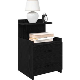 sengeborde 2 stk. med 2 skuffer sort 40x36,5x62 cm