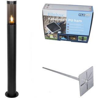 Moderne sort udendørs stolpelampe 80 cm IP44 - Rox