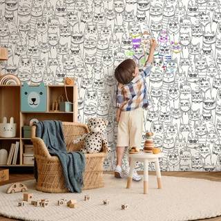 Albany Wallpaper Colour Me Cats 14070