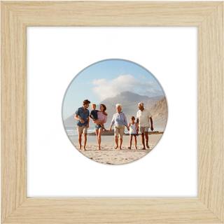 AmericanFlat 4x4 -billedramme med rundformet m?tte i naturlig eg - brug som 6x6 billedramme uden mat eller 4x4 ramme med mat - konstrueret tr?ram