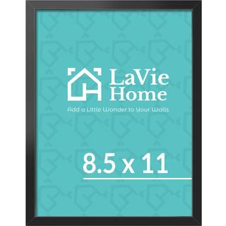 Lavie Hjem 8.5x11 Billedramme til vægvisning 8.5x11 Sort billedramme med HD Plexiglas 8.5 x 11 Diplomramme 1 Pakningsdisplay til lodret eller van