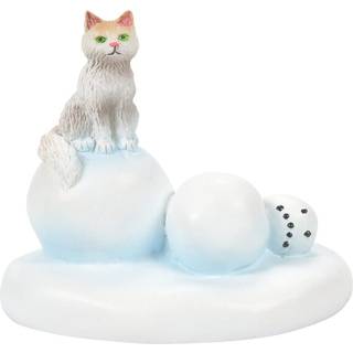 Afdeling 56 Tilbeh?r til landsbysamlinger White Christmas Kitten og Snowman Beklager ikke figur 1.625 tommer flerfarvet