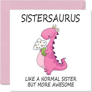 F?dselsdagskort til s?ster - Sistersaurus - f?dselsdagskort fra bror eller stes?ster tillykke med f?dselsdagen s?ster dinosaur f?dselsdagskort ga