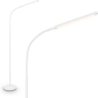 Briloner LED gulvlampe Mura, dæmpbar, Hvid/opal, Stue/spisestue, Plast, Moderne