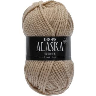 DROPS Alaska 61 Hvede (Uni Colour) Indhold: 100% Uld Garngruppe: C (16 - 19 masker) / 10 ply / aran / worsted Vægt/længde: 50 gram = ca. 70 meter Anbefalede pinde: 5 mm Strikkefasthed: 10 x 10 cm = 17 m x 22 p Håndvask, max 30°C / Tørres fladt / Kan filtes.