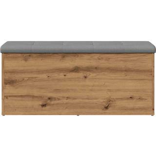 opbevaringsbænk håndlavet eg 102x42x45 cm konstrueret træ