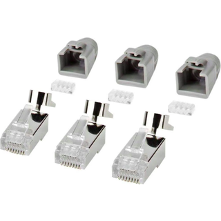 CAT7 skærmet RJ45 netværk modularstik, inkl. beskyttelseshætte | 10 stk pakke