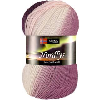 Viking Nordlys 968 Multi rosa Indhold: 75% Superwash-behandlet uld, 25% nylon Vægt/længde: 100 gram = ca. 350 meter Anbefalede pinde: 2.50 mm Strikkefasthed: 10 cm = 28 m Vask: Skånsom maskinvask / Maks. 40ºC / Tørres fladt.