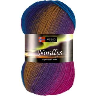 Viking Nordlys 938 Multi grøn/rosa Indhold: 75% Superwash-behandlet uld, 25% nylon Vægt/længde: 100 gram = ca. 350 meter Anbefalede pinde: 2.50 mm Strikkefasthed: 10 cm = 28 m Vask: Skånsom maskinvask / Maks. 40ºC / Tørres fladt.