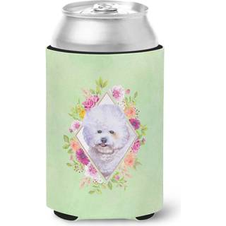 """" Caroline's Treasures CK4280CC Bichon Fris #2 Grønne blomster kan eller flaske Hugger Kold-bjælke-koozies 12 oz multicolor """"