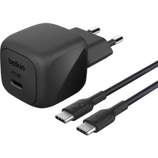 Belkin BoostCharge power adapter - compact - 24 pin USB-C - 45 Watt - with USB-C cable (1m)