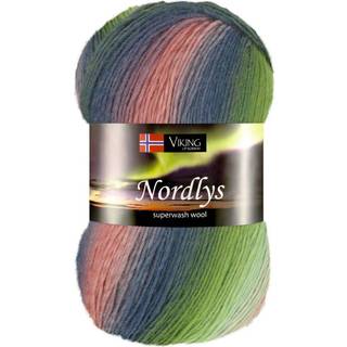 Viking Nordlys 935 Multi grøn/rosa Indhold: 75% Superwash-behandlet uld, 25% nylon Vægt/længde: 100 gram = ca. 350 meter Anbefalede pinde: 2.50 mm Strikkefasthed: 10 cm = 28 m Vask: Skånsom maskinvask / Maks. 40ºC / Tørres fladt.