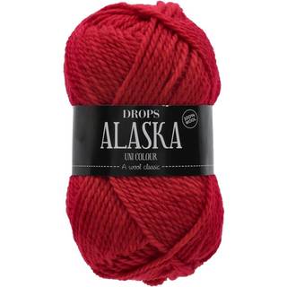 DROPS Alaska 10 Rød (Uni Colour) Indhold: 100% Uld Garngruppe: C (16 - 19 masker) / 10 ply / aran / worsted Vægt/længde: 50 gram = ca. 70 meter Anbefalede pinde: 5 mm Strikkefasthed: 10 x 10 cm = 17 m x 22 p Håndvask, max 30°C / Tørres fladt / Kan filtes.