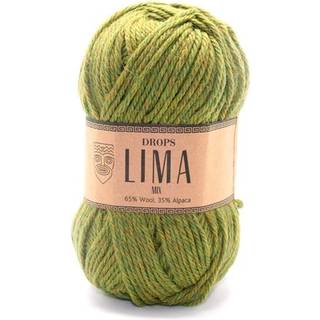 DROPS Lima 0705 Oliven (Mix) Indhold: 65% Peruvian Highland Uld, 35% Superfin Alpaca Garngruppe: B (20 - 22 masker) / 8 ply / DK / worsted Vægt/længde: 50 g = ca. 100 meter Anbefalede pinde: 4 mm Strikkefasthed: 10 x 10 cm = 21 m x 28 p Håndvask, max 30°C / Tørres fladt / Kan filtes.