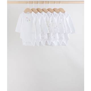 Next White Character 7 Pack Baby Long Sleeve 100% Cotton Bodysuits Pack