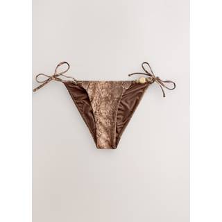 Next Brown Snake Print Beaded Tie Side Bikini Bottoms