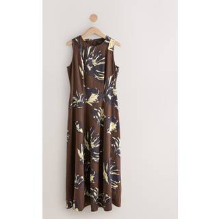 Next Brown Floral Sleeveless Column A-Line Maxi Dress