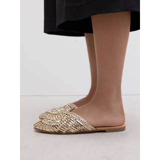 Next Forever Comfort slip-on vævede tøfler i læder