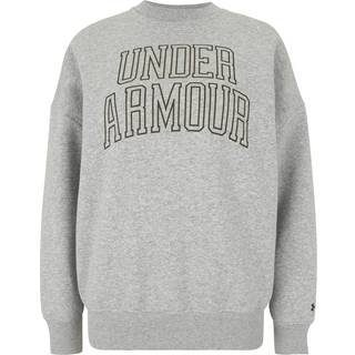 Under Armour Rival Fleece Varsity Women's Oversized Crew Halo Gray Light Heather / Expedition Green L
