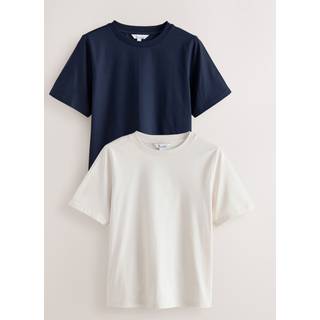 Next Ecru/Navy Supima Short Sleeve T-Shirts 2 Pack