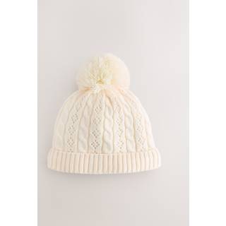 Next Ecru Pointelle Cable Knitted Pom Hat (0mths-2yrs)