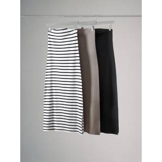 The Set The Set Black/Taupe Brown/Black & White Stripe 3 Pack Ribbed Bandeau Dresses
