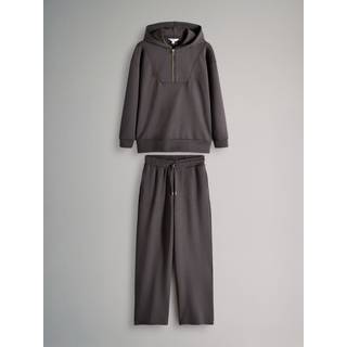 The Set The Set Chocolate Brown Oversized Modal Zip Through Sweatshirt & Joggers Set