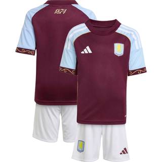 Aston Villa FC 25/26 hjemmebaneminisæt til børn - Maroon / Glow Blue / White - 116