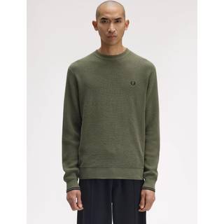 Fred Perry Waffle Stitch Knit Jumper Green
