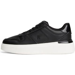 Leather Patent Heel Platform Trainers