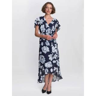 Gina Bacconi Gina Bacconi Teresa Sort Blomsterkjole i Chiffon - 46