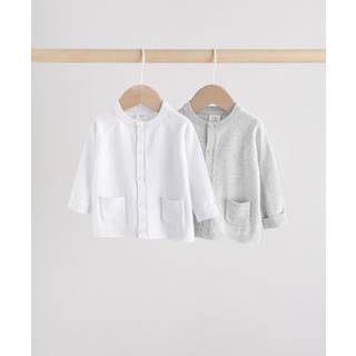 Next Grey/White Grey and White 2pk Knitted Baby Cardigan