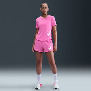 Løstsiddende Nike One Swoosh Dri-FIT-løbeshorts (8 cm) med mellemhøj talje og indershorts til kvinder - Pink - XL (EU 48-50)